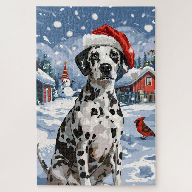 Dalmatian Winter Wonderland Christmas Joy Jigsaw Puzzle (Vertical)