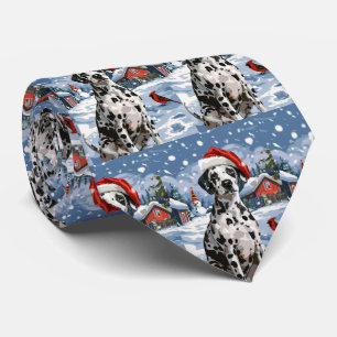 Dalmatian Winter Wonderland Christmas Joy Tie