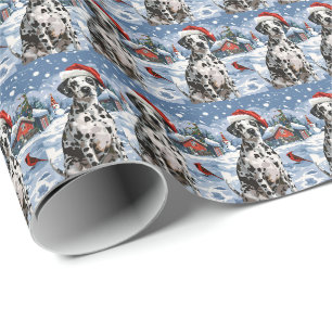 Dalmatian Winter Wonderland Christmas Joy Wrapping Paper