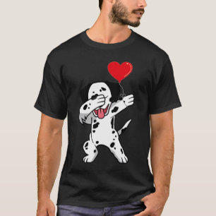 dalmatian With Heart Balloon Valentines Day Love B T-Shirt