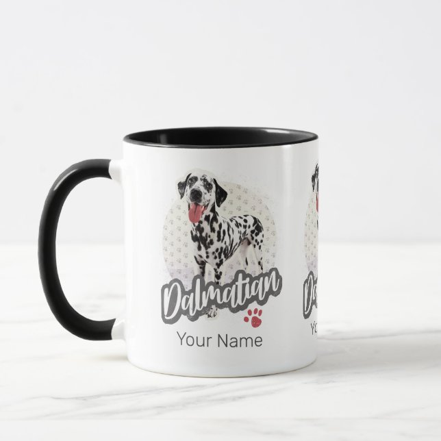 Dalmatian With Paw Vintage Dog Lovers Design Mug (Left)