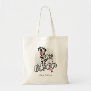 Dalmatian With Paw Vintage Dog Lovers Design Tote Bag