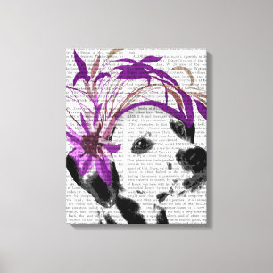 Dalmatian With Purple Fascinator Canvas Print