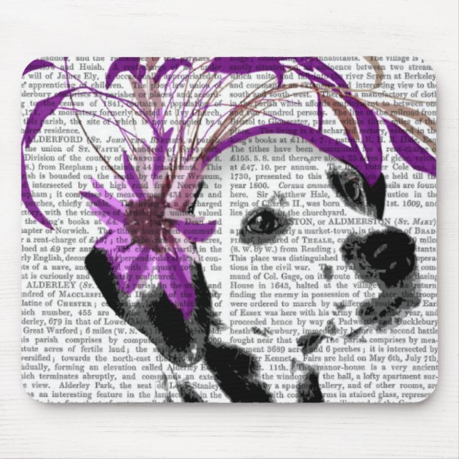 Dalmatian With Purple Fascinator Mouse Pad (Front)