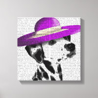 Dalmatian With Purple Wide Brimmed Hat