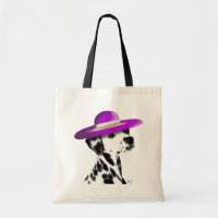 Dalmatian With Purple Wide Brimmed Hat