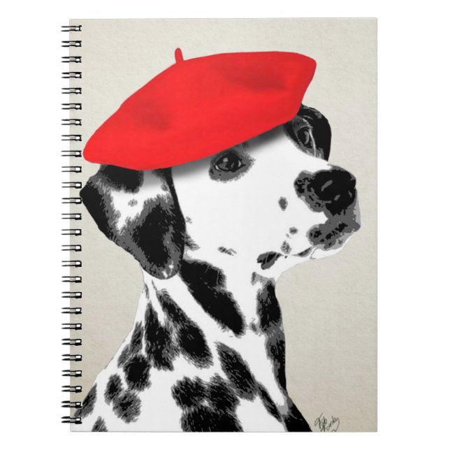 Dalmatian With Red Beret Notebook (Front)