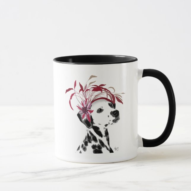 Dalmatian With Red Fascinator Mug (Right)
