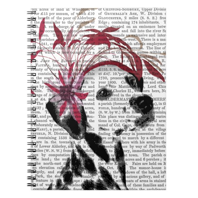 Dalmatian With Red Fascinator Notebook (Front)