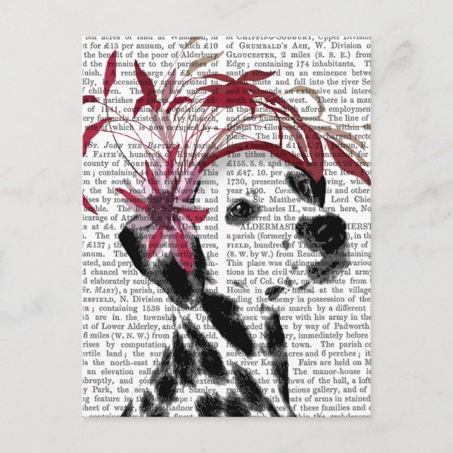 Dalmatian With Red Fascinator Postcard (Front)