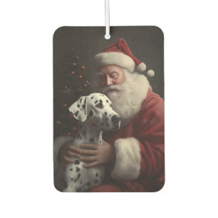 Dalmatian With Santa Claus Festive Christmas Air Freshener
