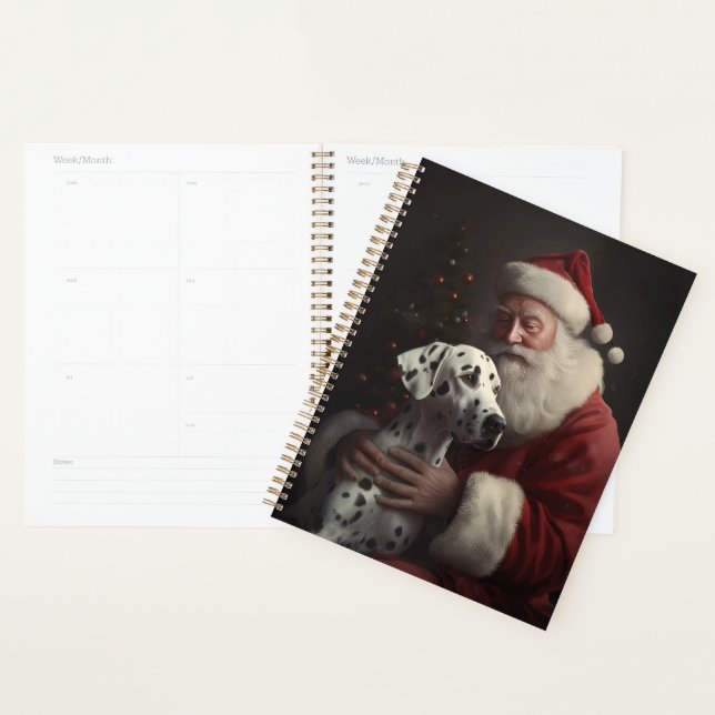 Dalmatian With Santa Claus Festive Christmas Planner (Display)