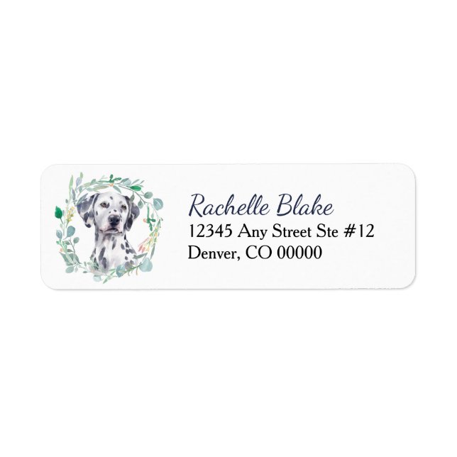 Dalmatian Wreath Return Address Label (Front)