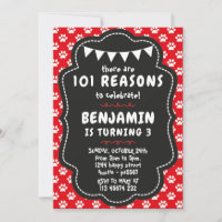 Dalmatians Invitation for Birthday Party Puppy Dog