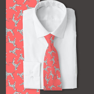 Dalmatians multidirectional  Coral  Neck Tie