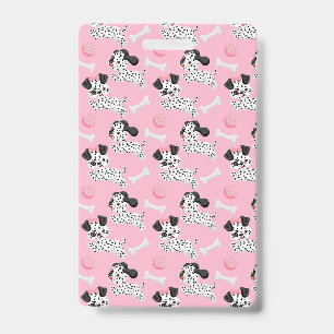 Dalmatians Puppies Black Spots Pink Toy Ball White Badge