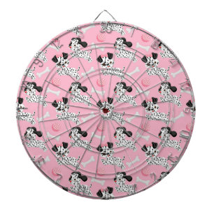 Dalmatians Puppies Black Spots Pink Toy Ball White Dartboard