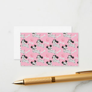 Dalmatians Puppies Black Spots Pink Toy Ball White Enclosure Card