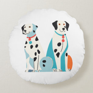 dalmatians round pillow