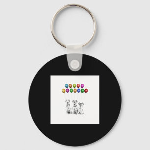 Dalmatians Wishing Happy New Year 2016 _1 Keychain