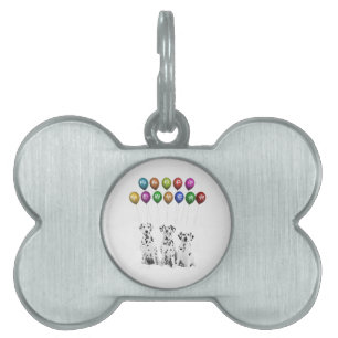 Dalmatians Wishing Happy New Year 2016 Pet Tag