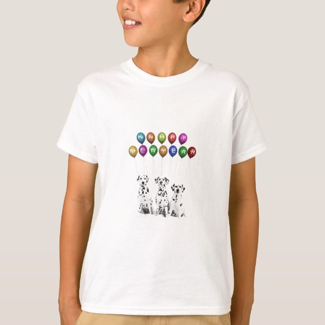 Dalmatians Wishing Happy New Year 2016 T-Shirt (Front)