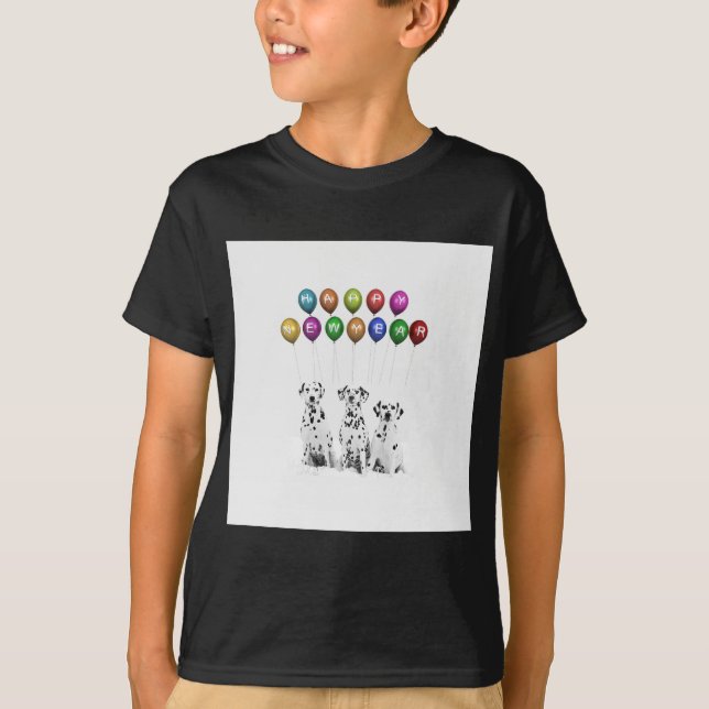 Dalmatians Wishing Happy New Year 2016 T-Shirt (Front)
