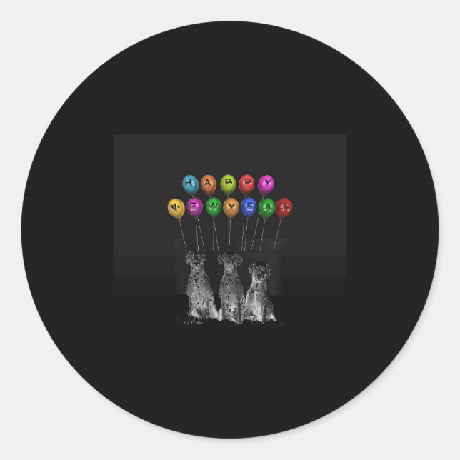 Dalmatians Wishing Happy New Year 2016 T Shirt_1  Classic Round Sticker (Front)