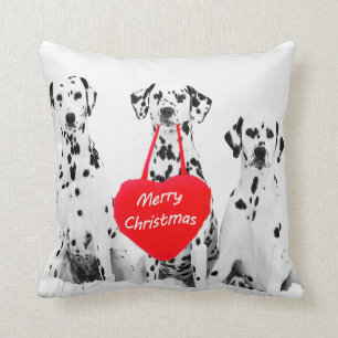 Dalmatians Wishing Merry Christmas pillow