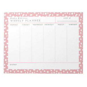 Dalmatie Persuasion Pink Weekly Planner Bloc-notes