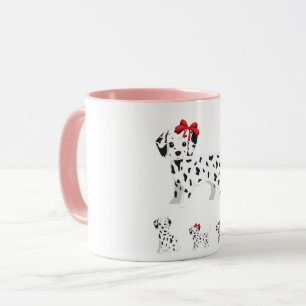 Dalmatien avec chiots combo mug deux tonalités.