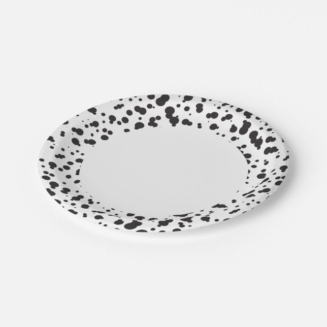 Dalmatine Dots Pattern Paper Plate (Angled)