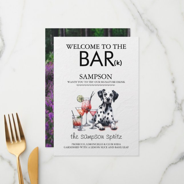 Dalmation Bar Menu (Front/Back In Situ)