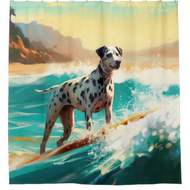 Dalmation Beach Surfing Painting  (Front)