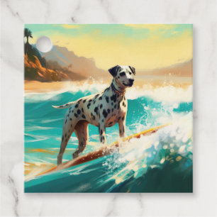 Dalmation Beach Surfing Painting Favour Tags
