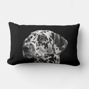 DALMATION BEST DOG Black & White Animal Print Lumbar Pillow