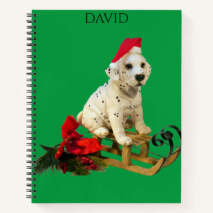 Dalmation christmas sprial notebook customized.