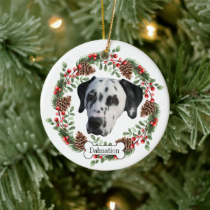 dalmation dog ceramic ornament