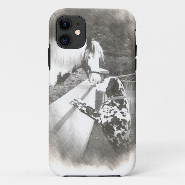 Dalmation dog Dolly with horse Case-Mate iPhone Case (Back)