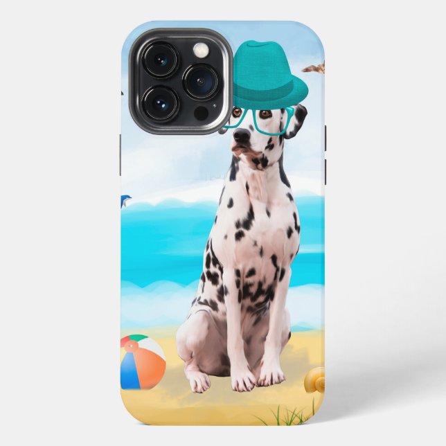 Dalmation Dog on Beach iPhone Case (Back)