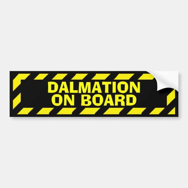 Dalmation on board yellow caution sticker (Front)