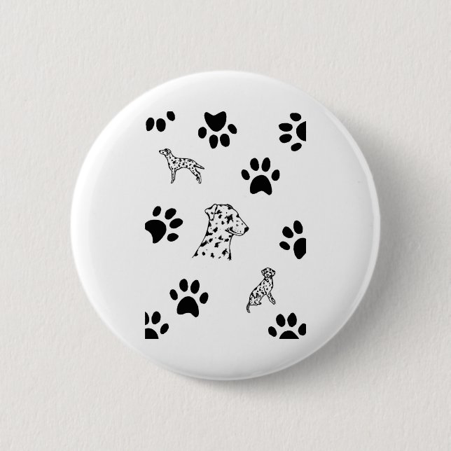 Dalmation puppies paws 2 inch round button (Front)