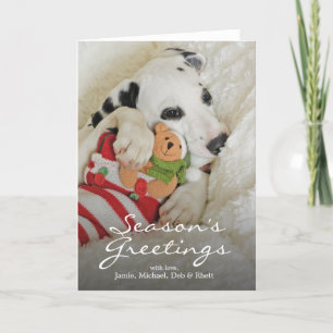 Dalmation puppy with Christmas Stocking Holiday Card