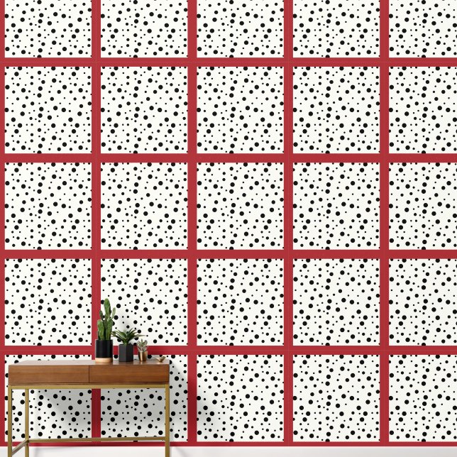 Dalmation Red Peel and Stick Wallpaper (Hallway)
