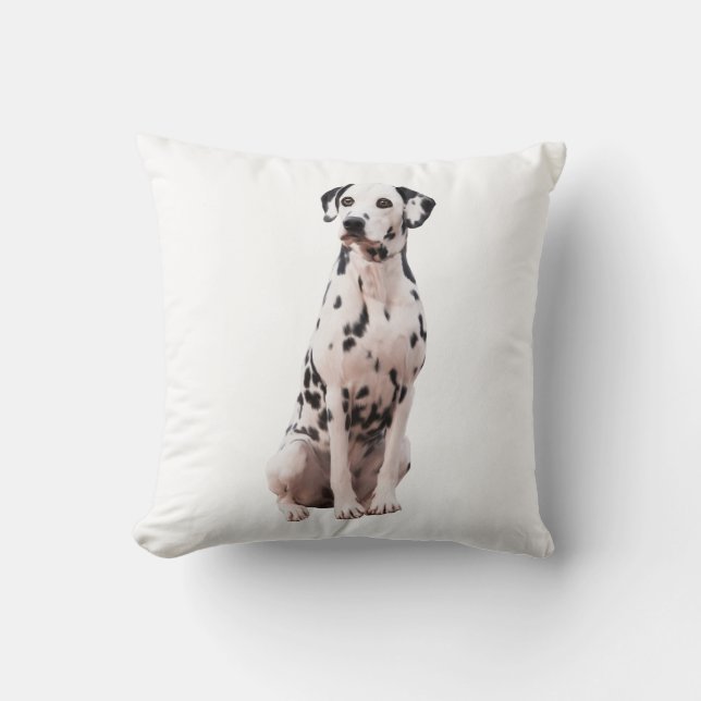 Dalmation Water Colour Art Painting Throw Pillow (Front)