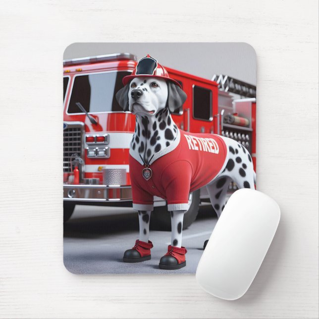 Dalmation Wearing a Retired Shirt Mouse Pad (With Mouse)