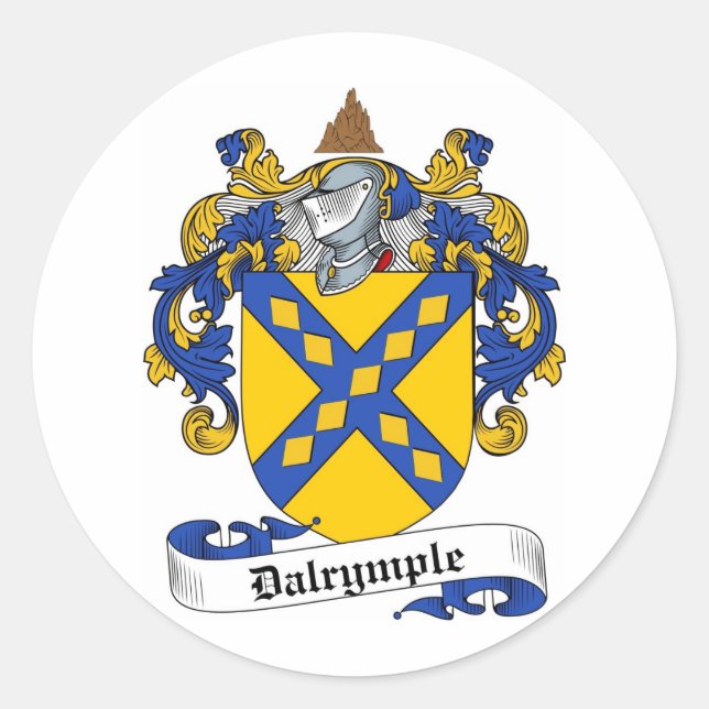 DALRYMPLE FAMILY CREST -  DALRYMPLE COAT OF ARMS CLASSIC ROUND STICKER (Front)
