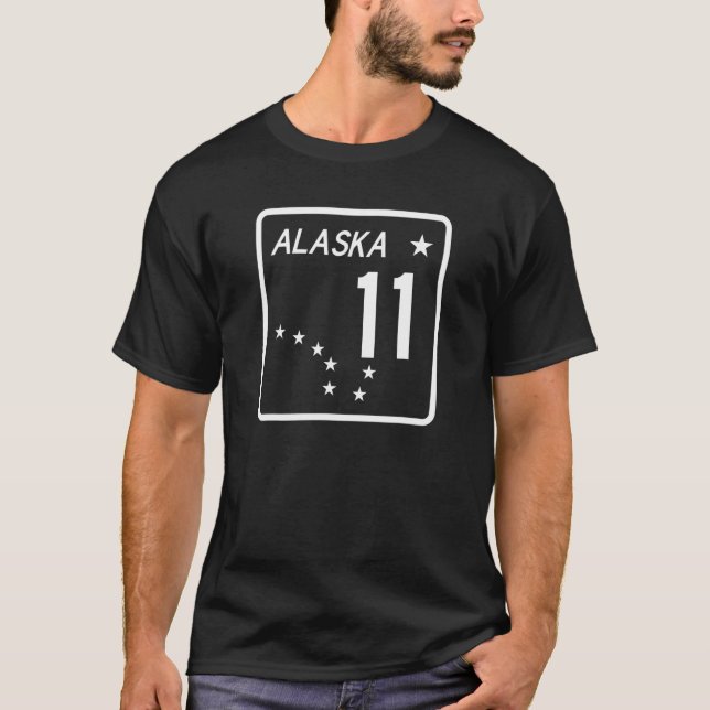 DALTON HIGHWAY ALASKA ROUTE 11 ROAD SIGN ALASKAN H T-Shirt (Front)