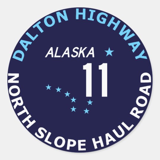 Dalton Highway, North Slope Haul Road Classic Round Sticker