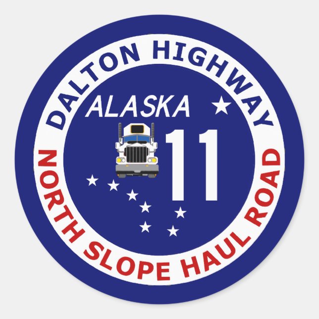 Dalton Highway, North Slope Haul Road Classic Round Sticker (Front)